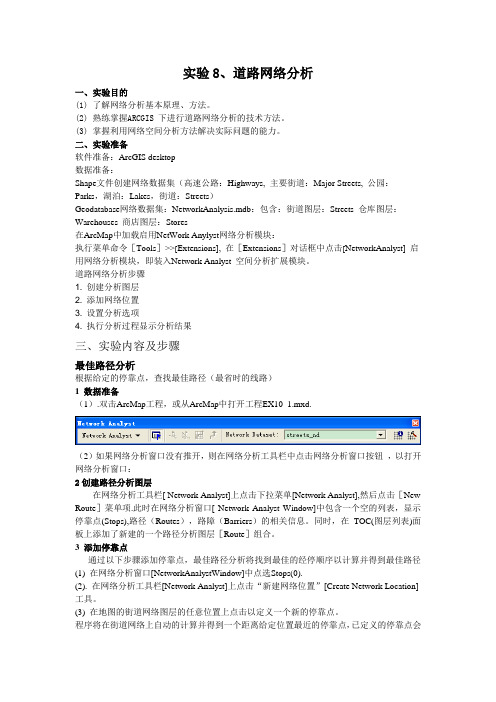 实验8、Arcgis道路网络分析