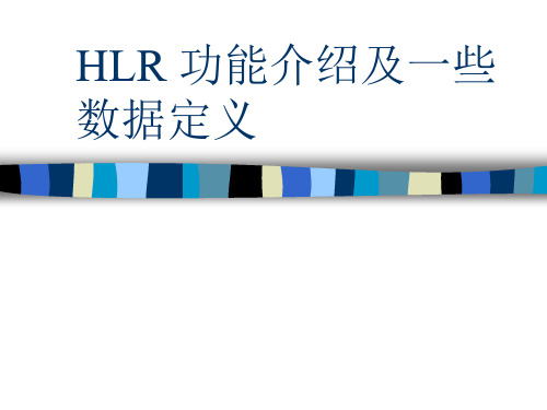 HLR 功能介绍及一些数据定义