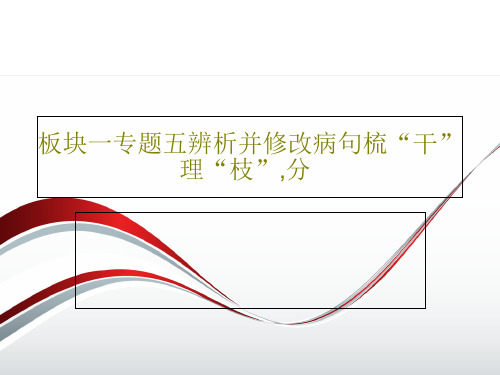 板块一专题五辨析并修改病句梳“干”理“枝”,分共146页文档