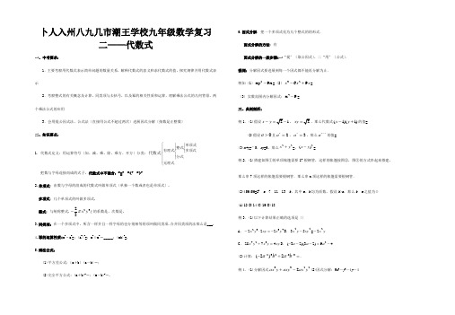 中考数学一轮复习代数式试题