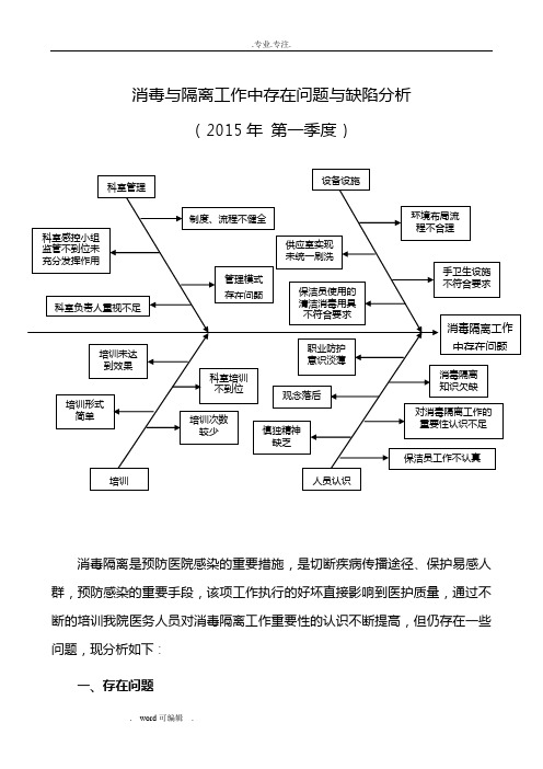 消毒与隔离工作中存在问题与缺陷分析_第一季度