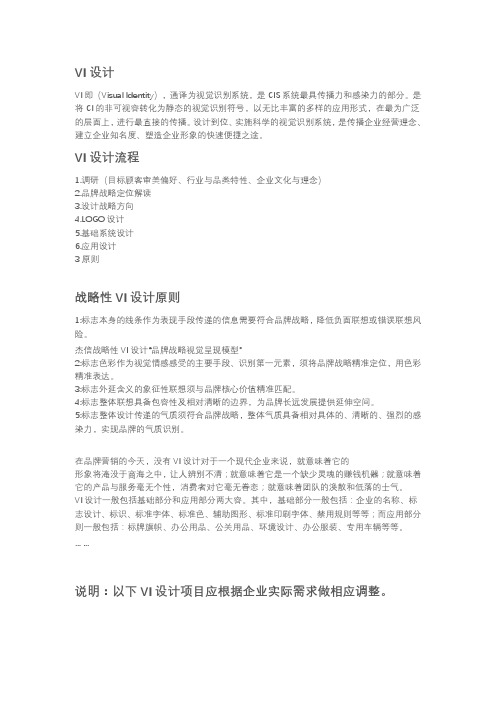 VI设计项目明细指导应用清单一览表格(全)