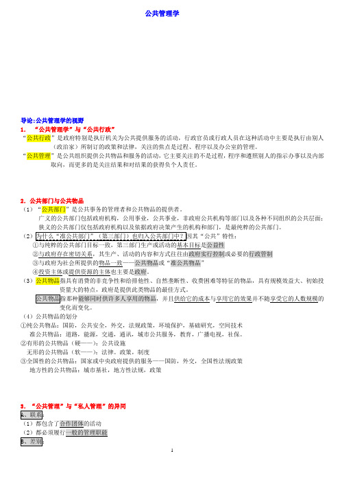 (必备)陈振明公共管理学考研笔记110