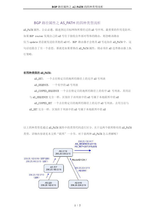 BGP路径属性之AS-PATH的四种类型浅析