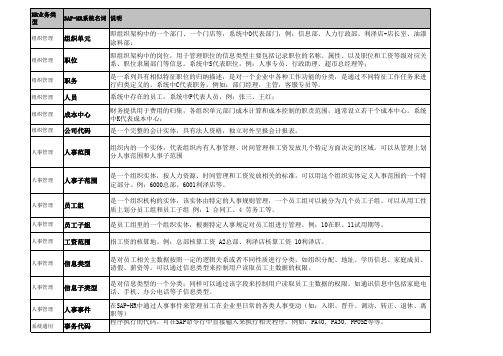 SAP-HR系统名词解释