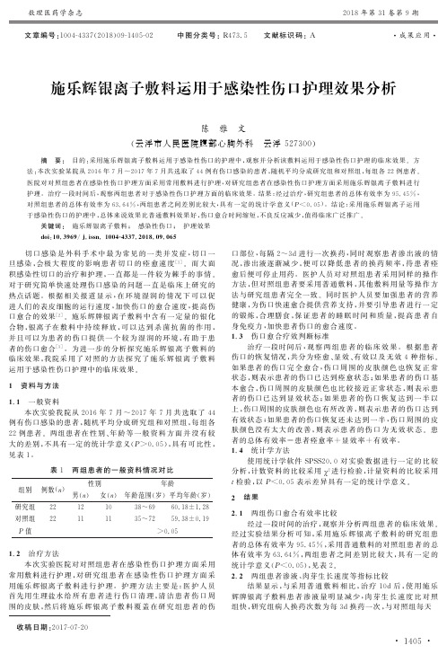 施乐辉银离子敷料运用于感染性伤口护理效果分析