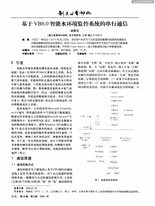 基于VB6.0智能水环境监控系统的串行通信