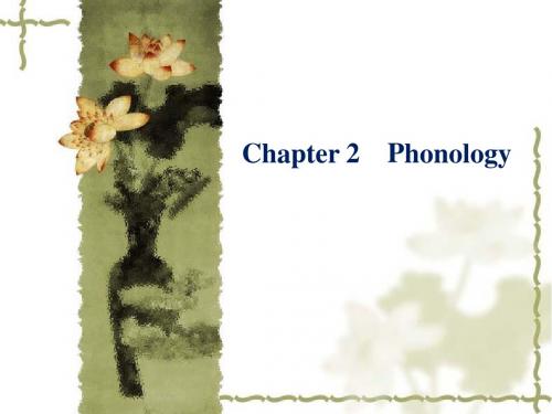 简明语言学教程第2章Chapter 2-Phonology