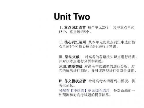 2018届新课标英语艺考生文化课冲刺课件：Unit 2 (共24张PPT)