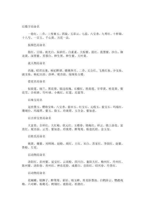 牡丹花名(全)