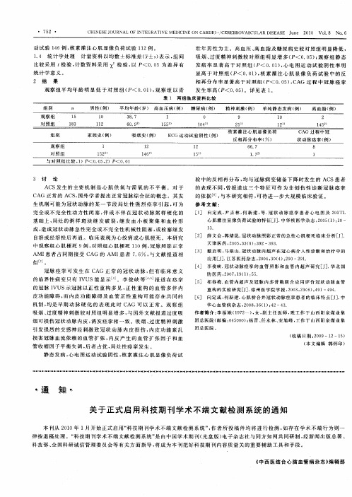 关于正式启用科技期刊学术不端文献检测系统的通知