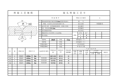 焊接工艺卡标准模板