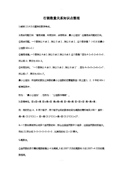 行测数量关系知识点整理