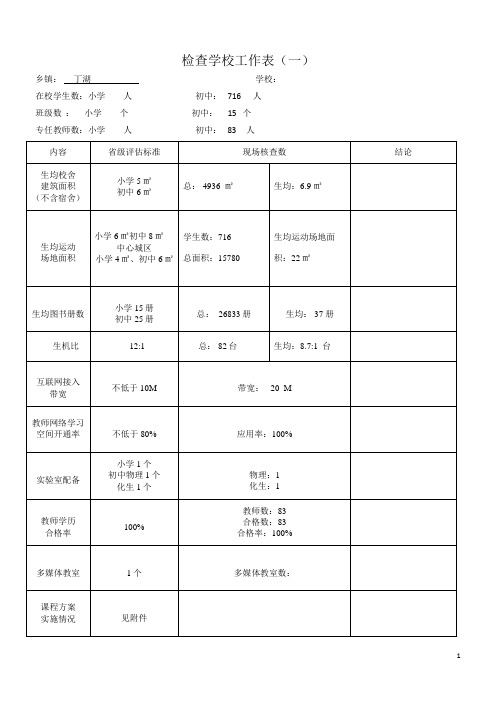 检查学校工作表 (1)