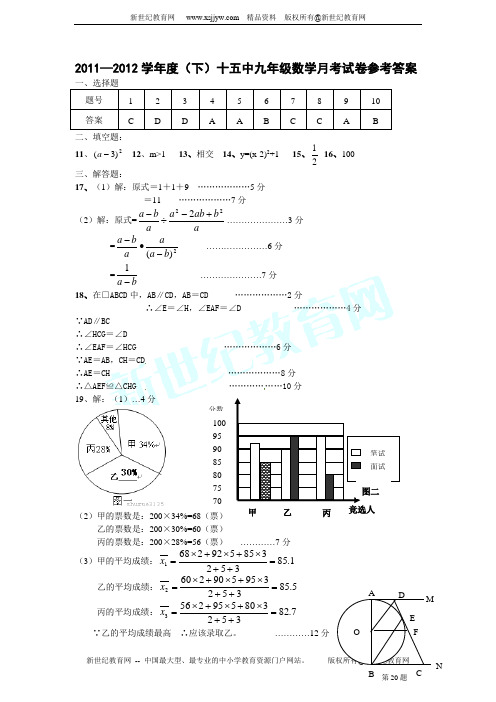 2011-2012全国各中考数学试题分考点解析汇编--二次函数的应用