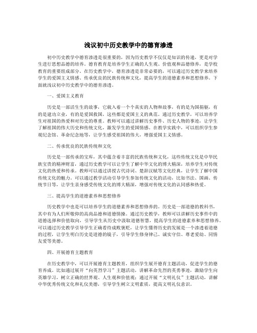 浅议初中历史教学中的德育渗透