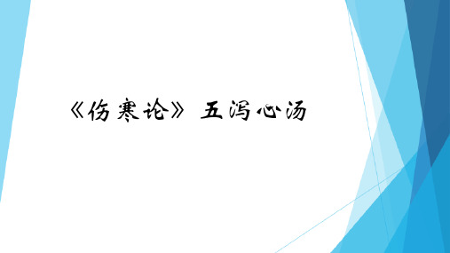 《伤寒论》五泻心汤---PPT精品课件