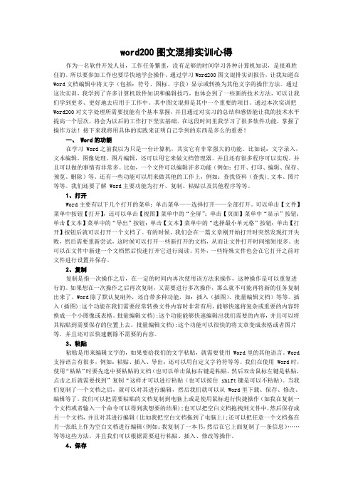 word200图文混排实训心得