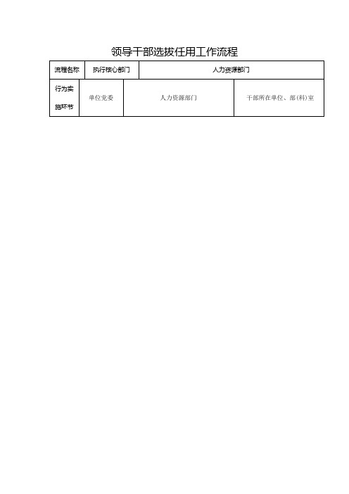 领导干部选拔任用流程