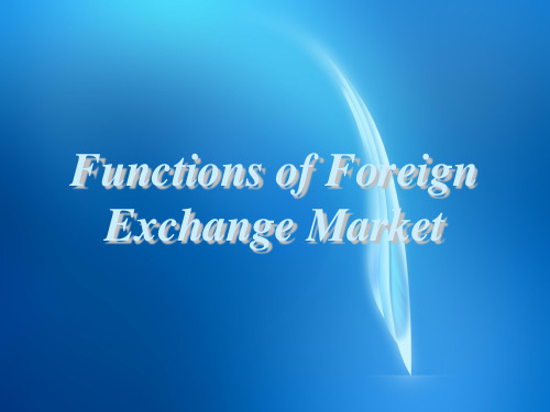 chap.14 functions of foreign exchange market