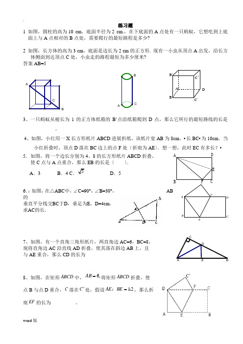 勾股定理综合难题   附答案(超好   打印版)