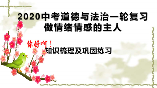 2020届中考道德和法治一轮复习：做情绪情感的主人  知识梳理及巩固练习(26张PPT)