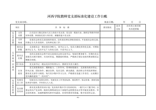 教师党支部标准化建设工作台账