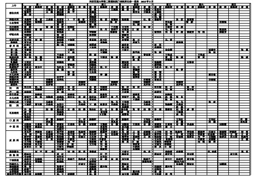 西安交通大学第二附属医院门诊医师出诊一览表 2015年5月