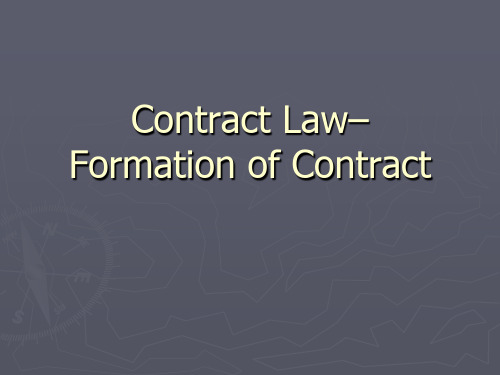 1. formation of contract