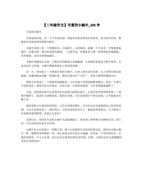 【二年级作文】可爱的小蜗牛_400字