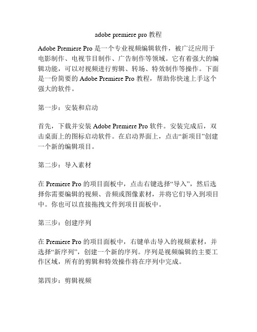 adobe premiere pro教程