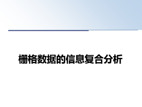 【精编】栅格数据的信息复合分析PPT课件