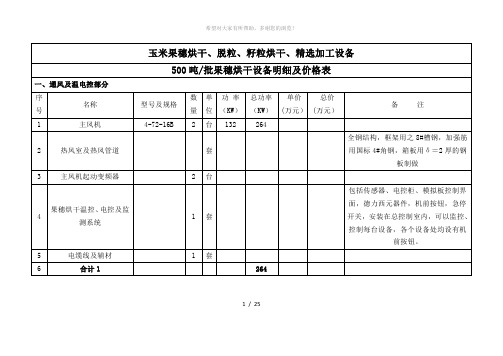 玉米果穗烘干