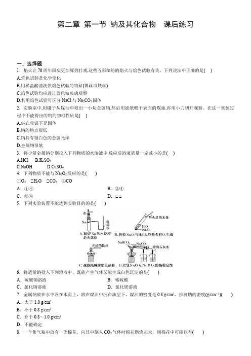 人教版新教材高中化学 钠及其化合物  课后练习