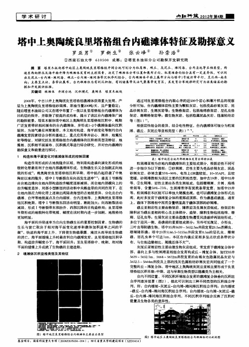 塔中上奥陶统良里塔格组台内礁滩体特征及勘探意义