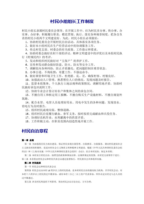 村民小组组长工作制度