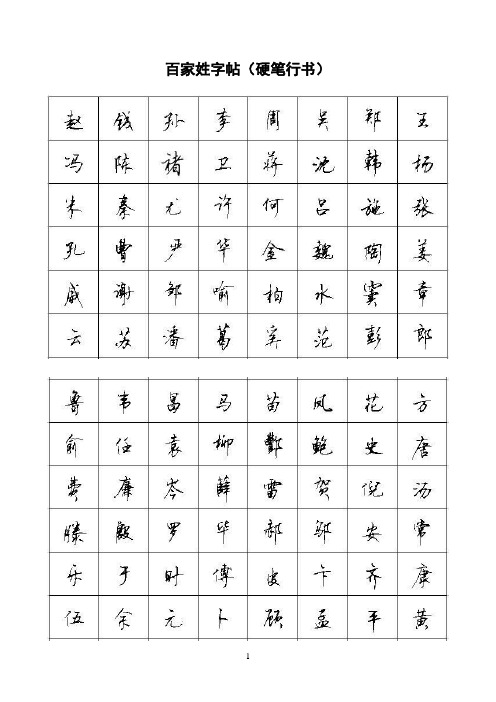 百家姓字帖