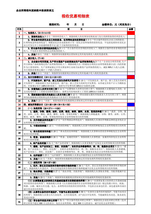 企业所得税年度纳税申报表附表五