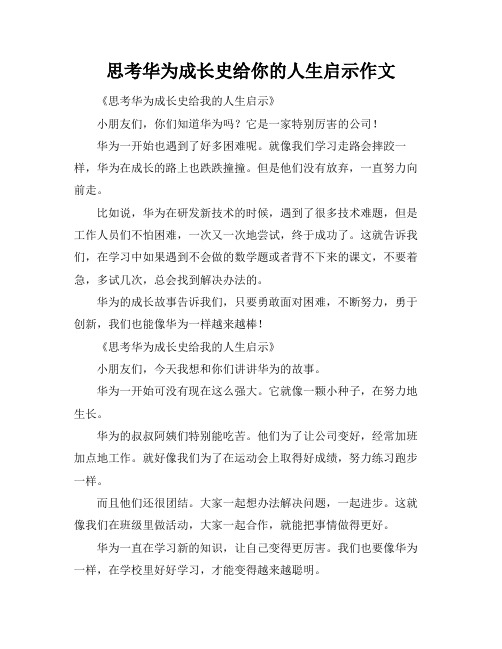 思考华为成长史给你的人生启示作文