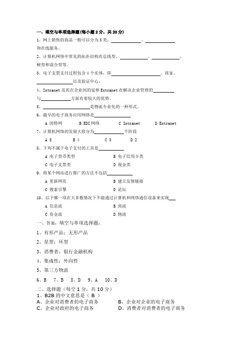 电子商务题库(最全版)