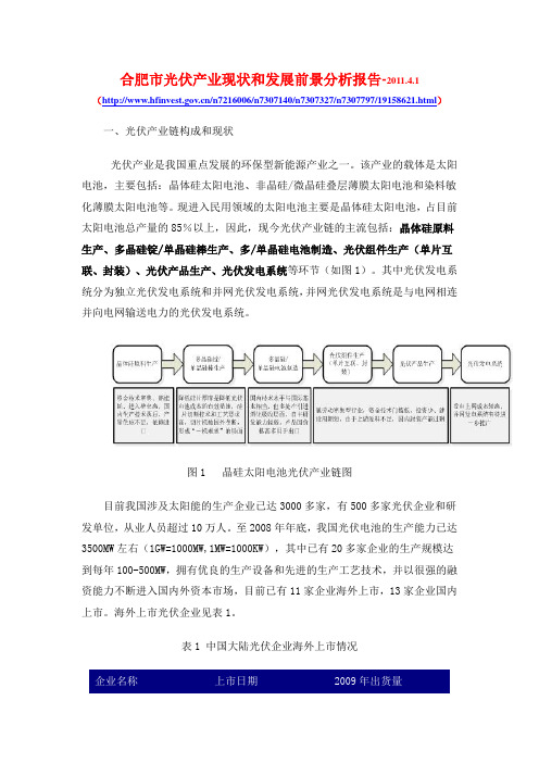 合肥市光伏产业现状和发展前景分析