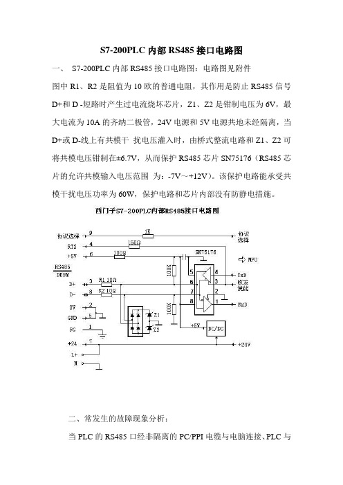 S7-200PLC内部RS485接口电路图