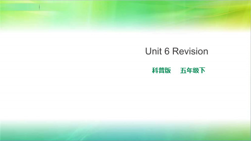 科普版小学英语五年级下册英语lesson6Revision