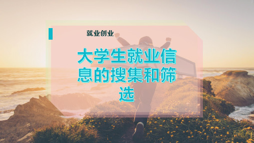 大学生就业信息的搜集和筛选