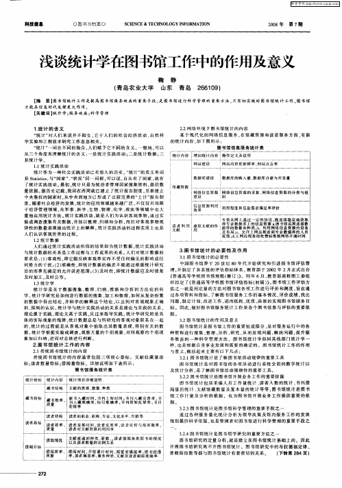 浅谈统计学在图书馆工作中的作用及意义