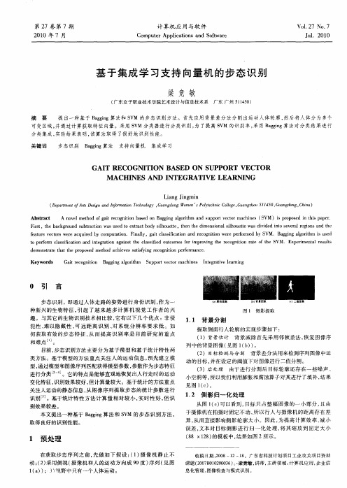 基于集成学习支持向量机的步态识别