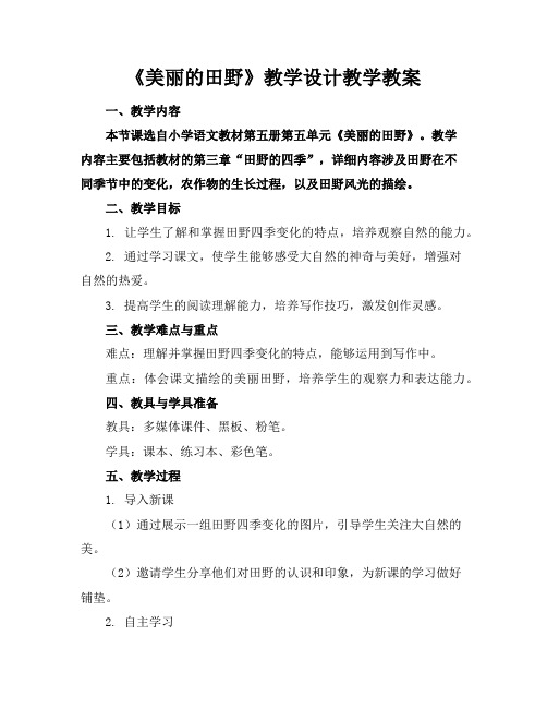 《美丽的田野》教学设计教学教案