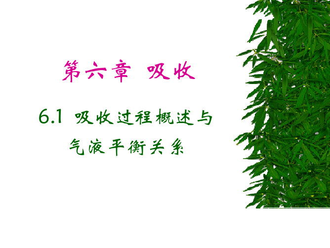 6.1吸收过程概述与气液平衡关系