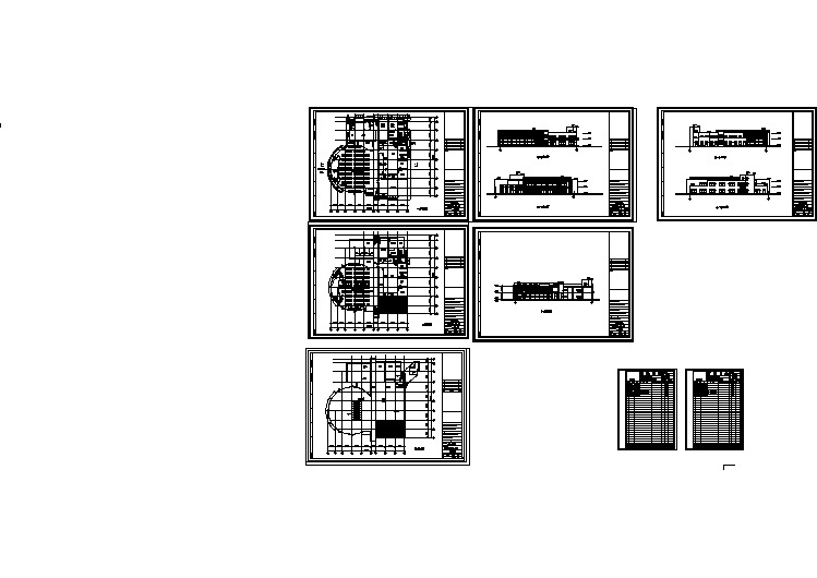 某地2层4787平米中学校食堂全套建筑扩初cad图（平立剖）