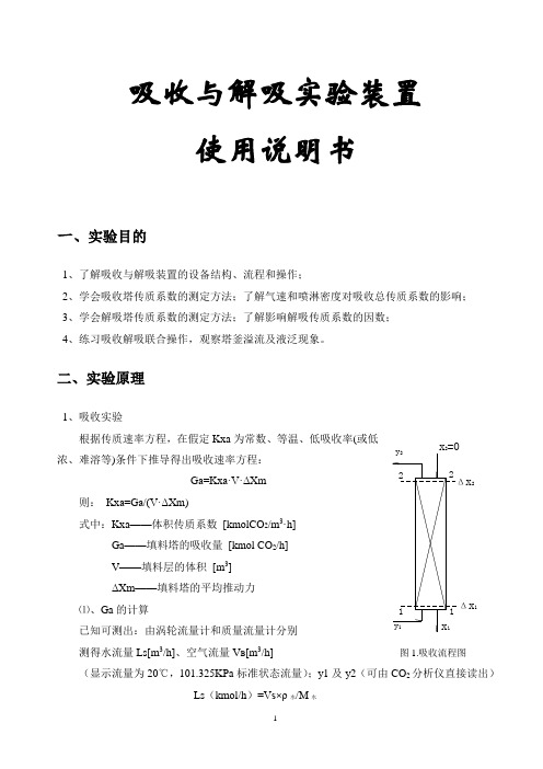 吸收与解吸实验装置---使用说明书